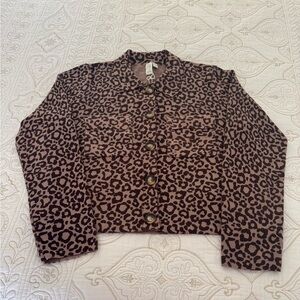 Leopard Print Button-Up sweater